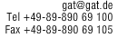 GAT Telefonnummer und E-mail